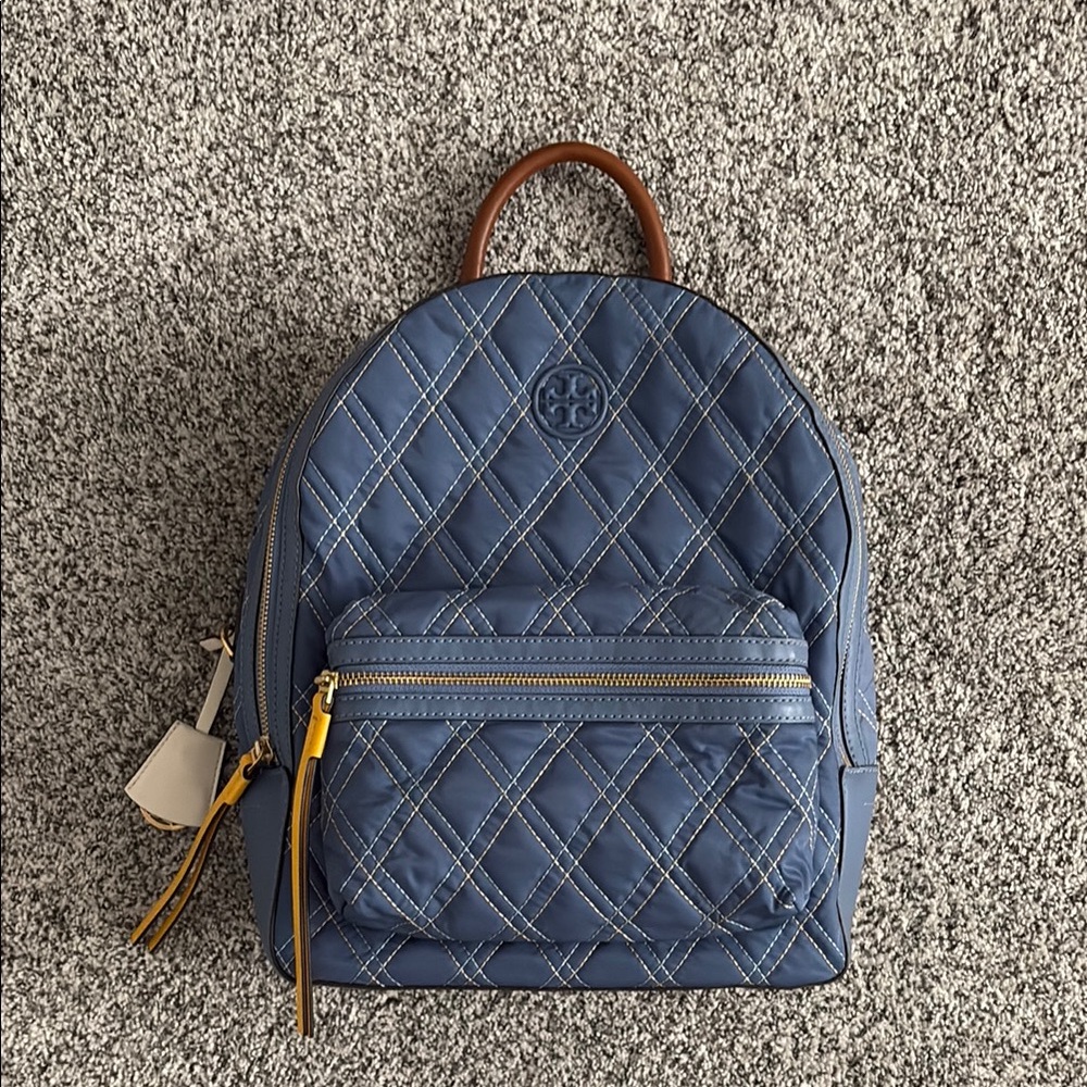 Tory Burch Perry - Blue Quilted Backpack NWOT